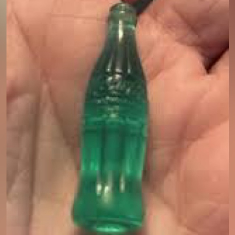 Vintage Coca-Cola Bottle Miniature Green Plastic Fits Barbie & Fashion Dolls